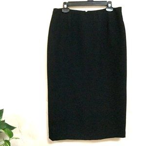 Jones New York Women Siz 10 Midi Straight Skirt Below Knee Lined Black Polyester